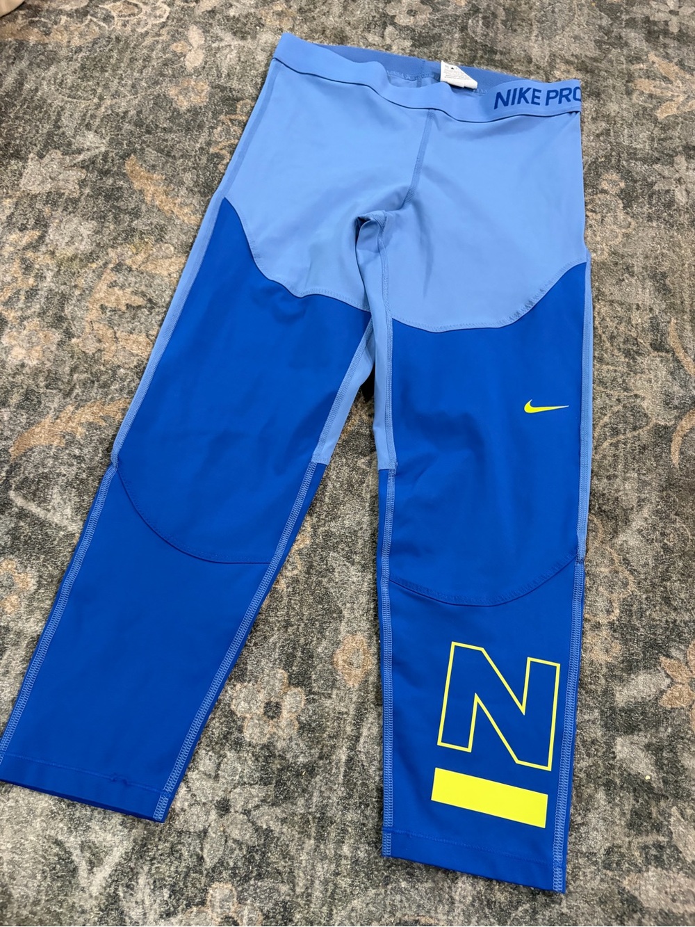 Boys' Blue Colorblocked Compression Tights